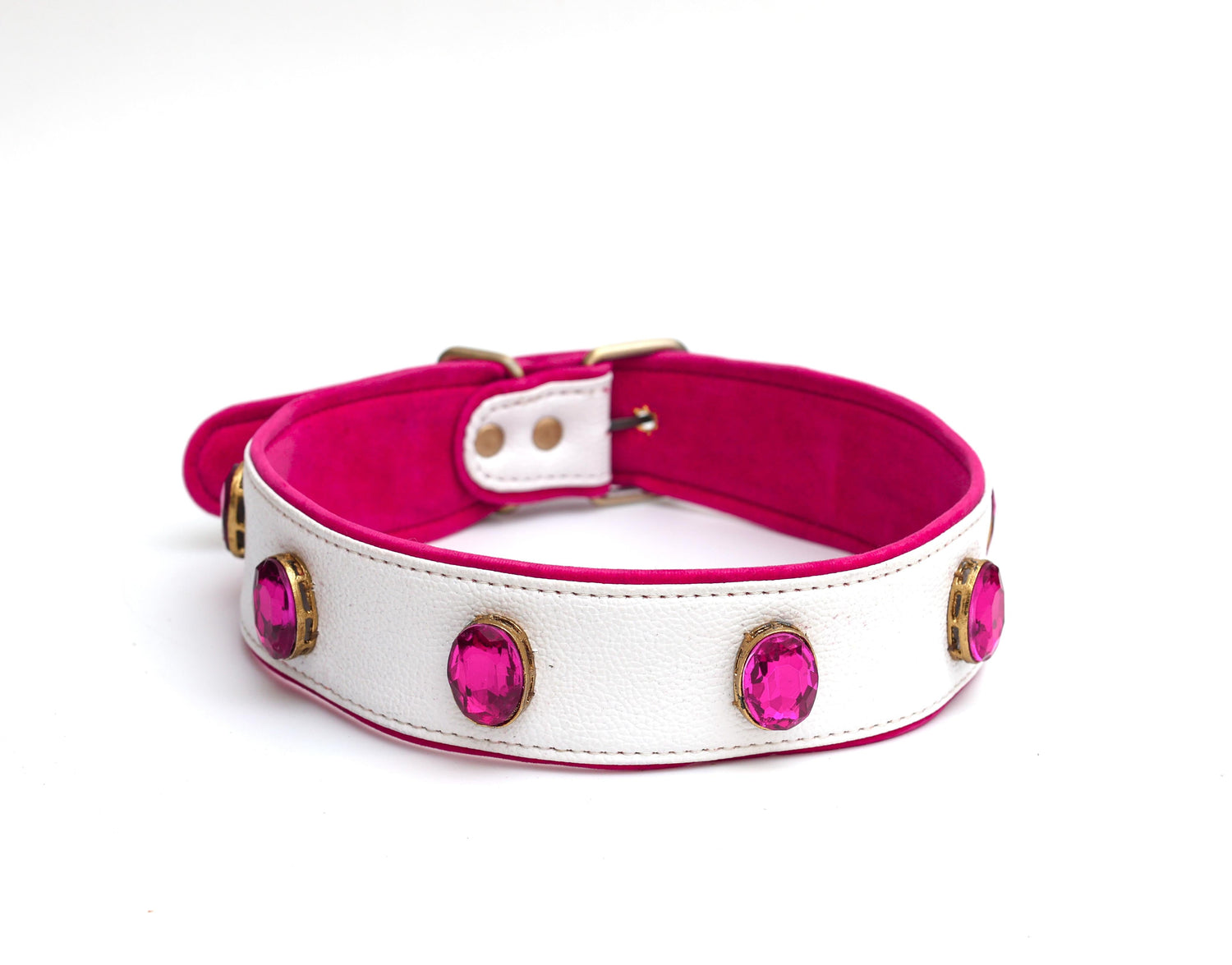 Pet Collar ( White & Pink)